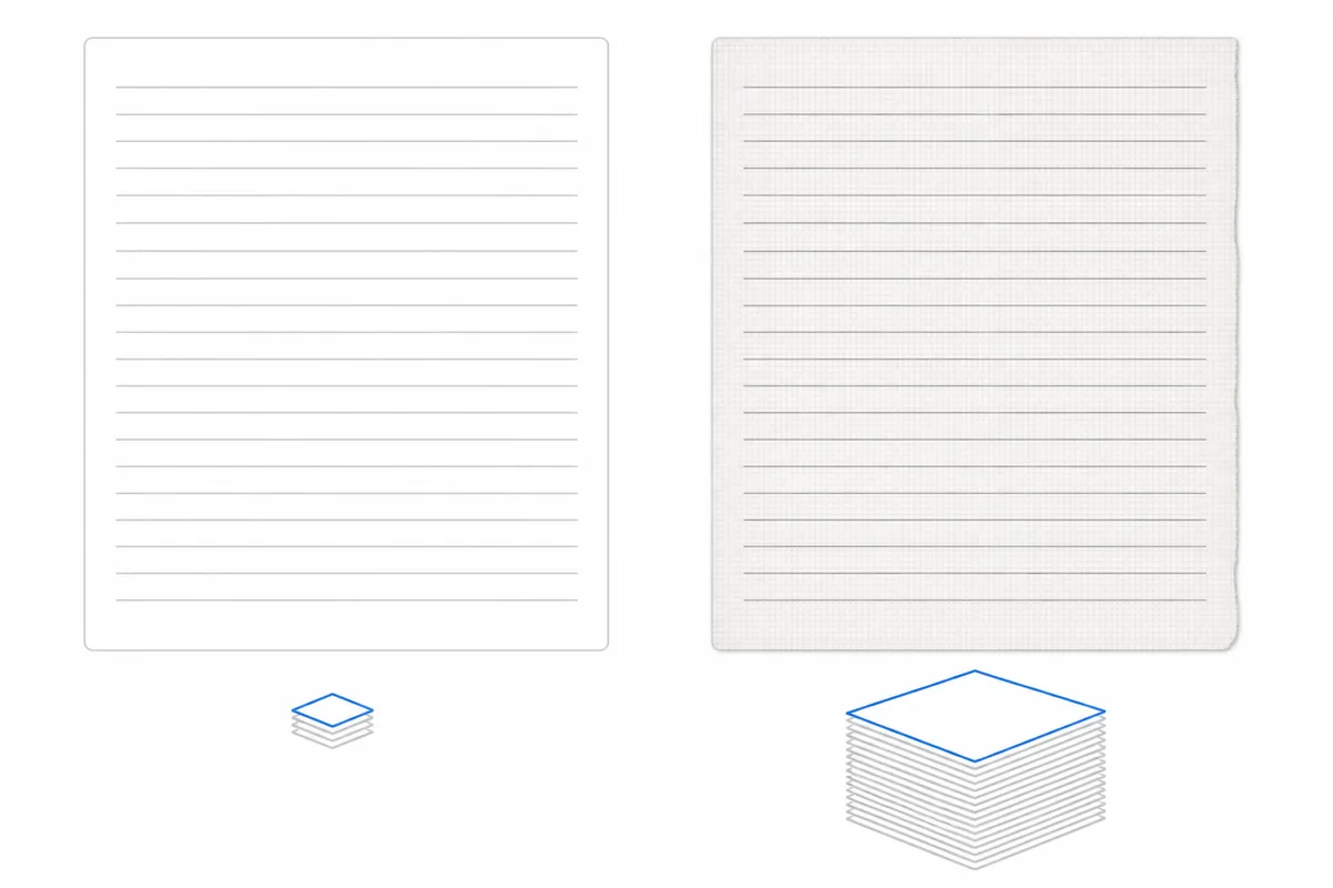 A text page weighs almost nothing next to a scanned page of the same length