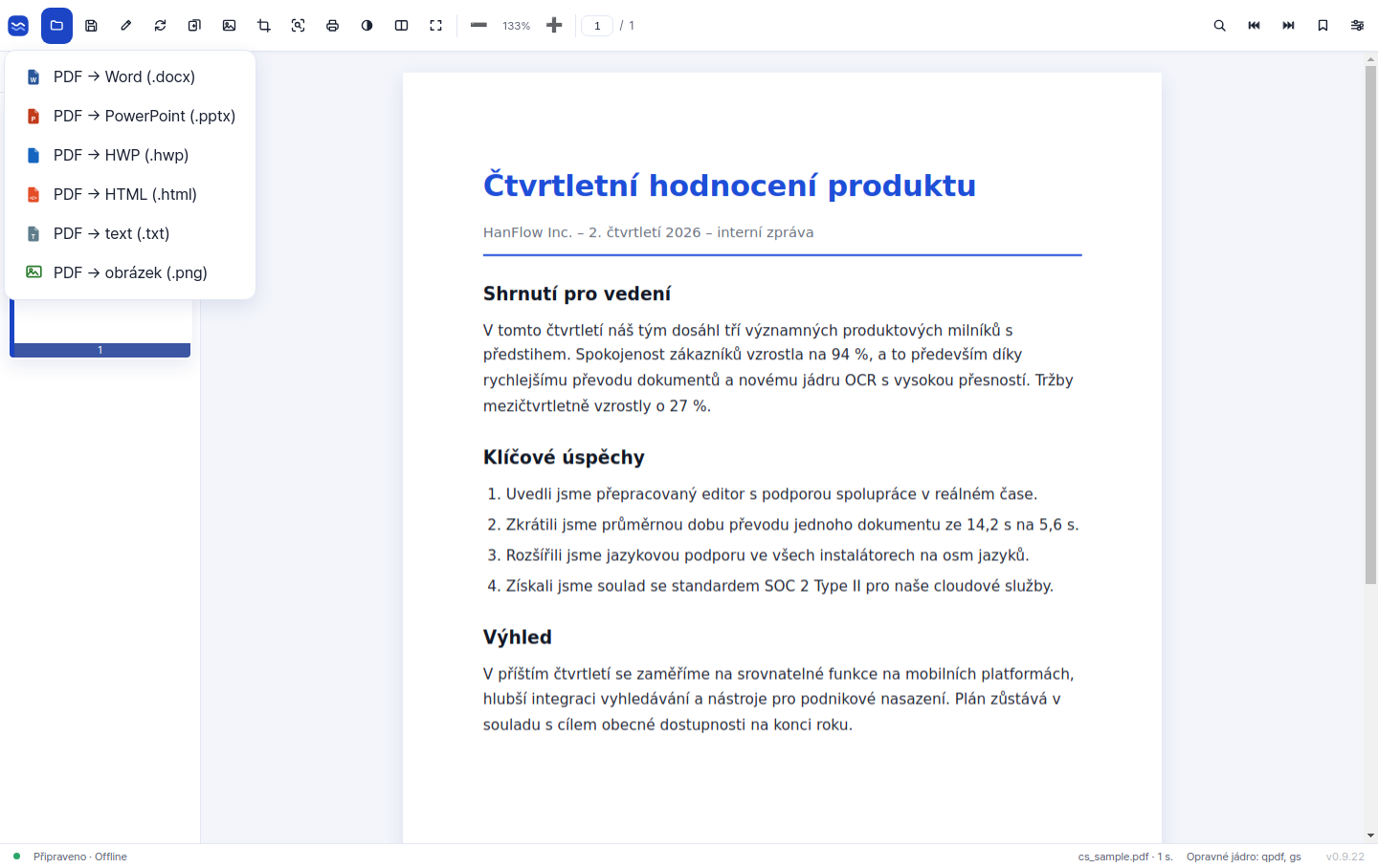 Převádějte PDF do Wordu, PowerPointu, HTML, textu a obrázků