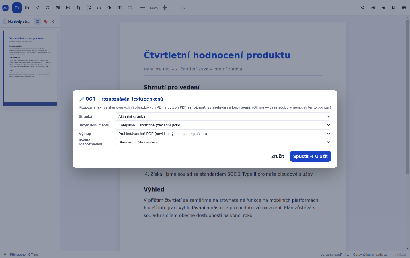 OCR s vysokou přesností pro naskenované dokumenty