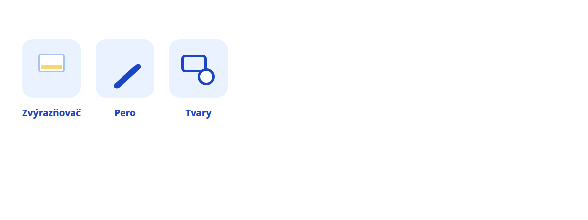 Zvýrazňovač · pero · tvary