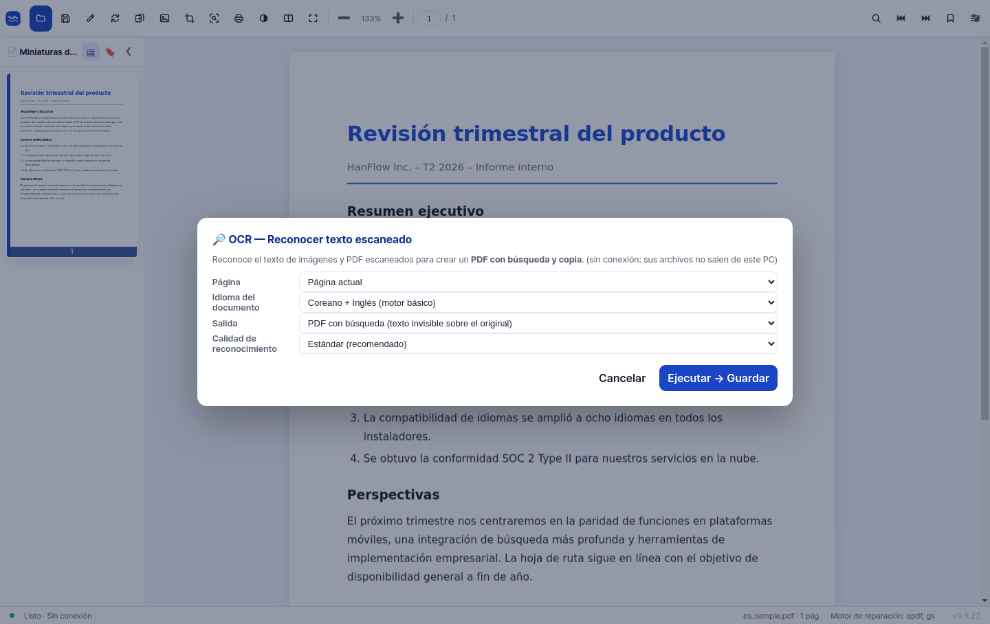 OCR de alta precisión para documentos escaneados