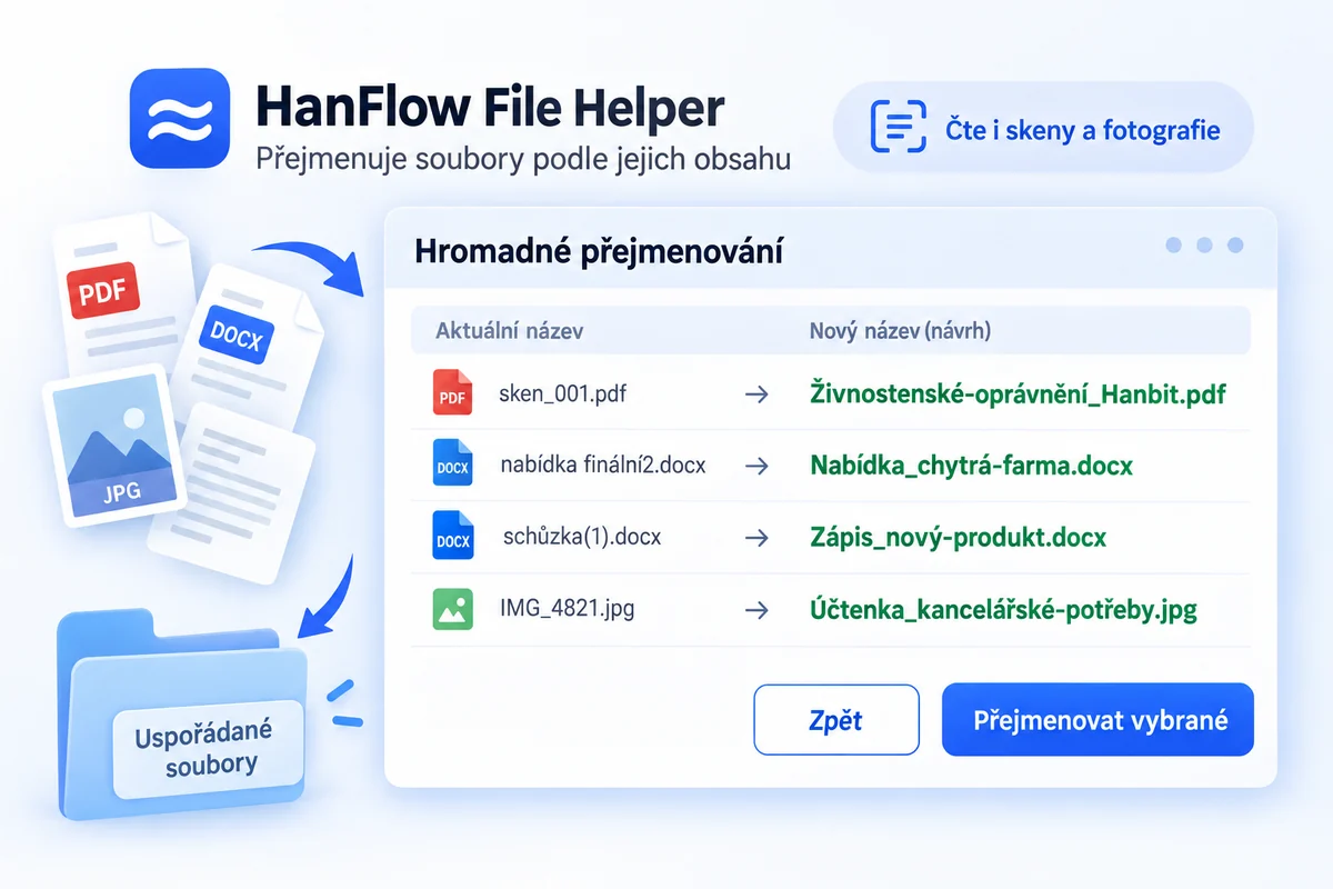 Hromadné přejmenování — automatické návrhy podle obsahu
