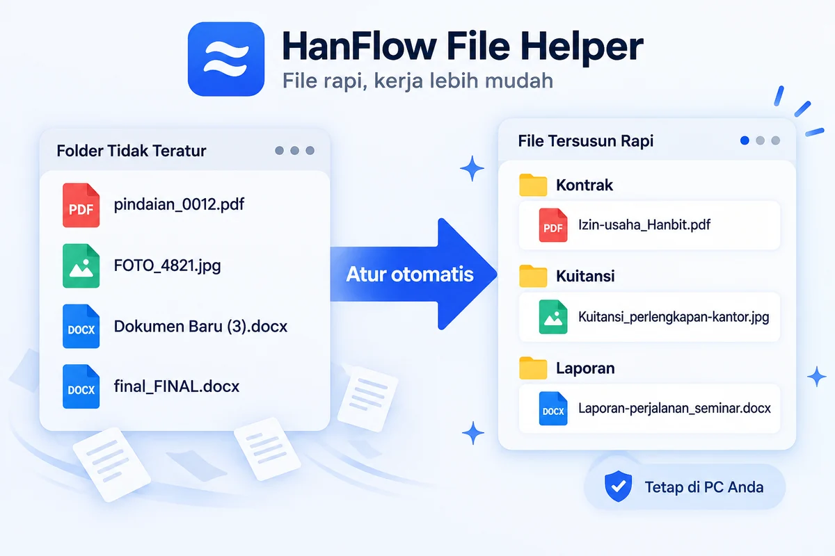 Layar utama HanFlow Asisten File