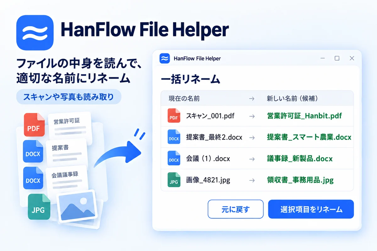 一括名前変更 — 内容にもとづく自動提案