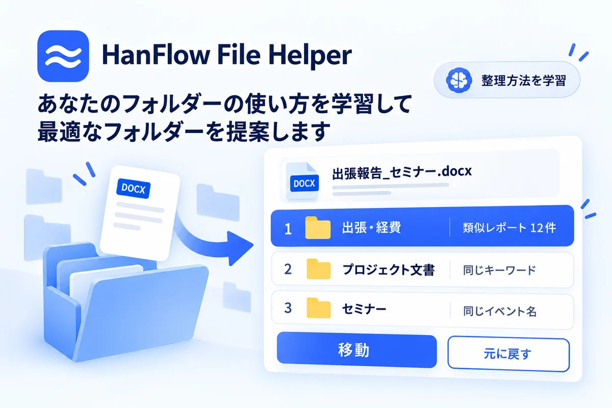 自動整理 — 学習にもとづくフォルダ推薦