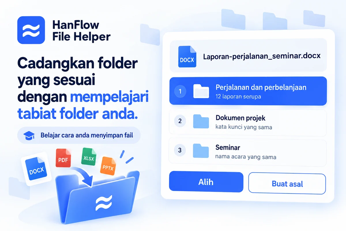 Penyusunan automatik — syor folder yang dipelajari