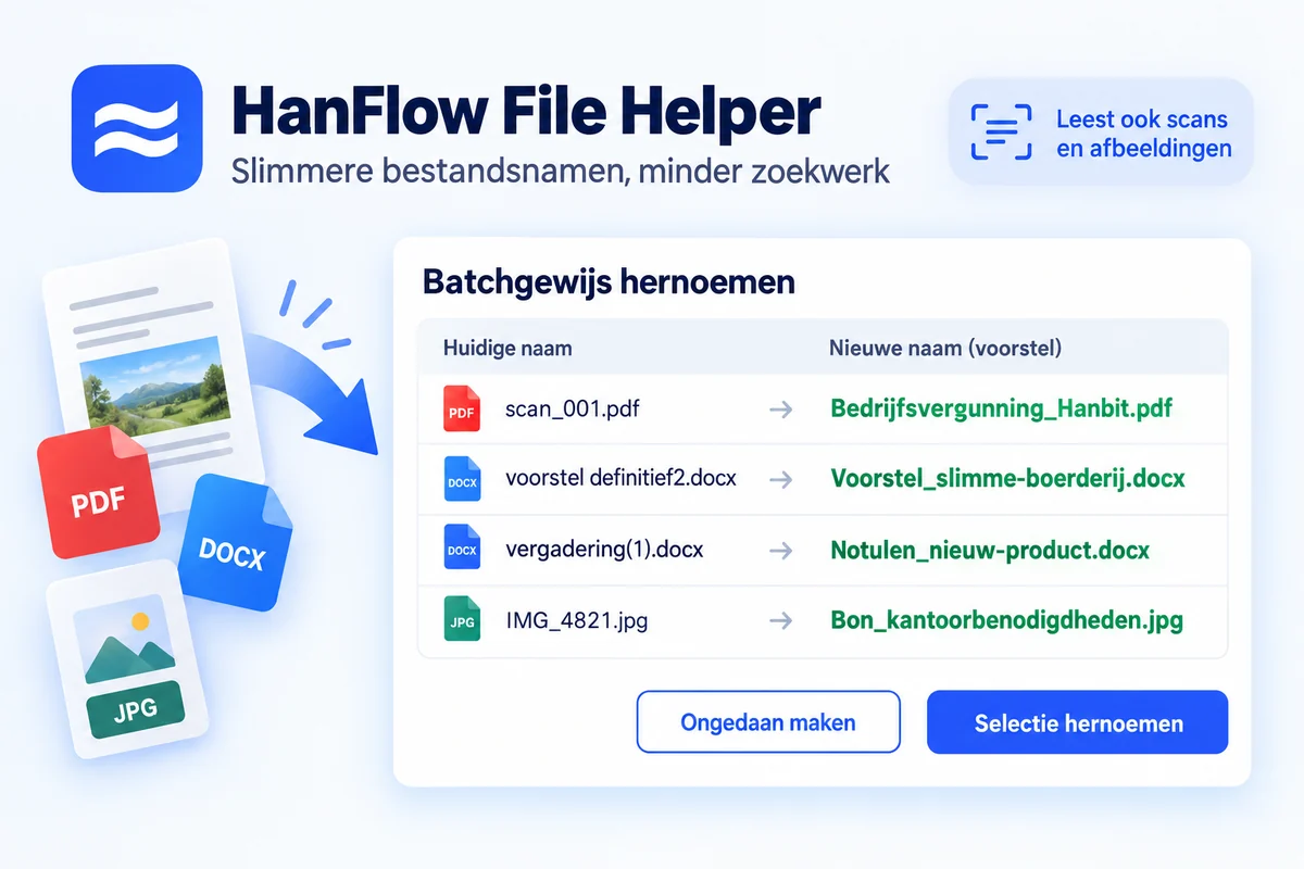 In bulk hernoemen — automatische voorstellen op basis van de inhoud
