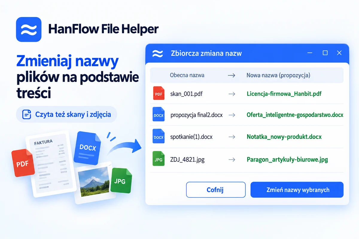 Zbiorcza zmiana nazw — automatyczne propozycje na podstawie treści