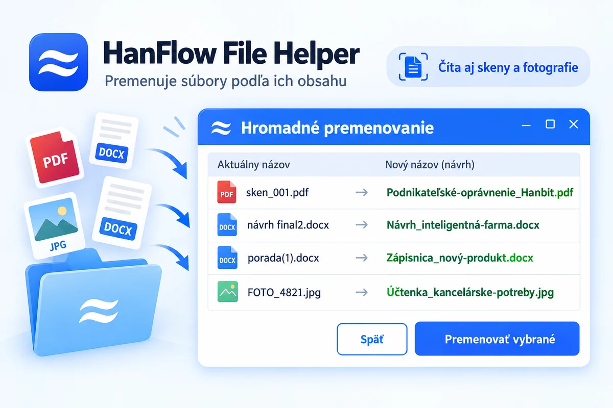 Hromadné premenovanie — automatické návrhy podľa obsahu