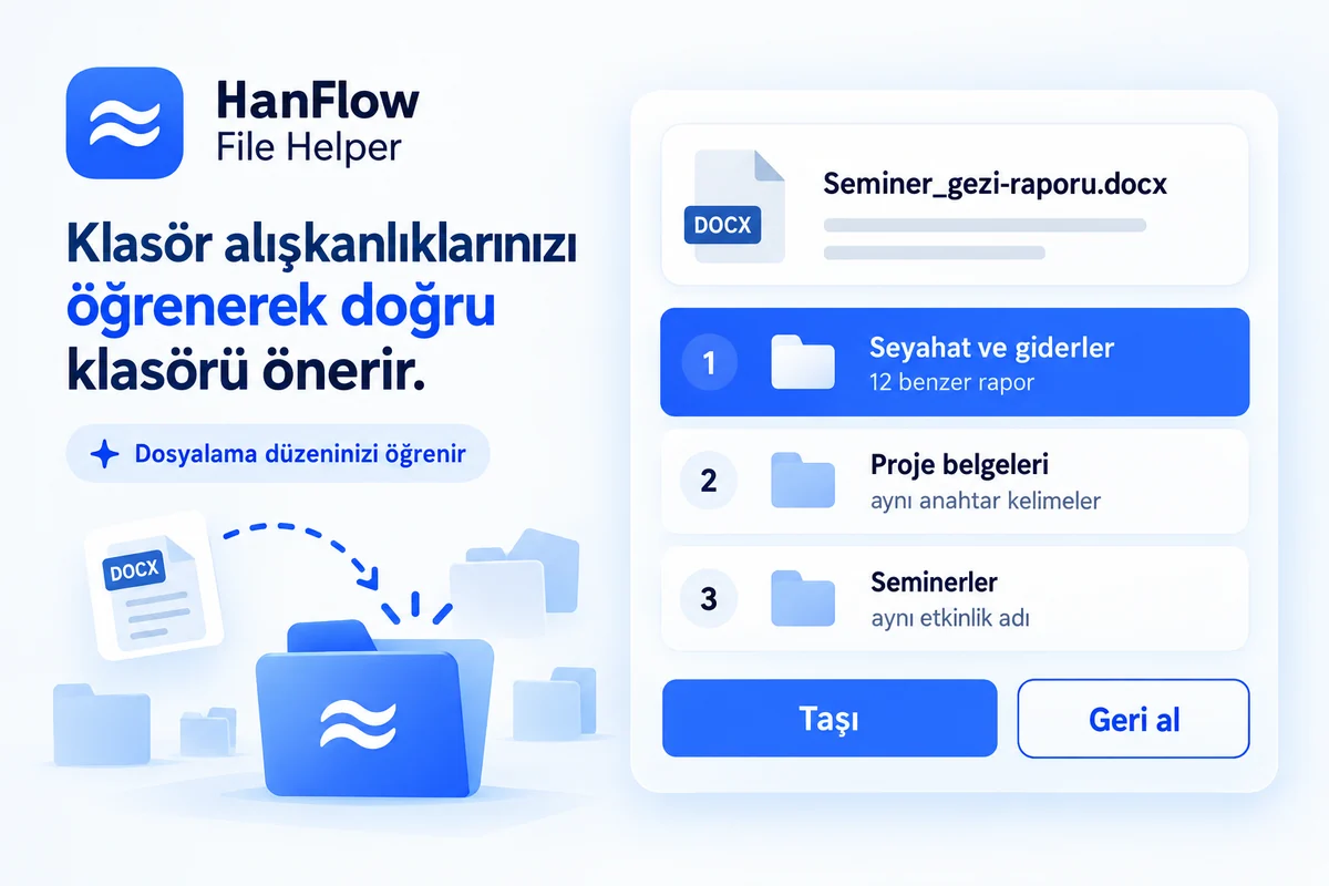Otomatik düzenleme — öğrenilmiş klasör önerileri