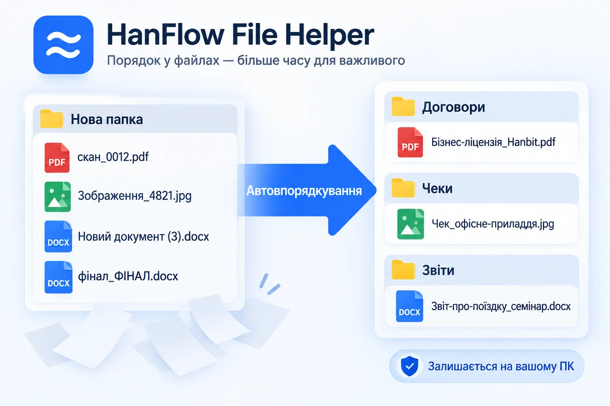 Головний екран HanFlow Помічника з файлами