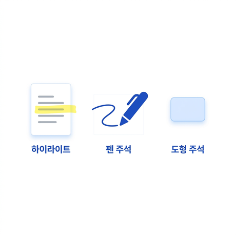 형광펜·펜·도형 주석