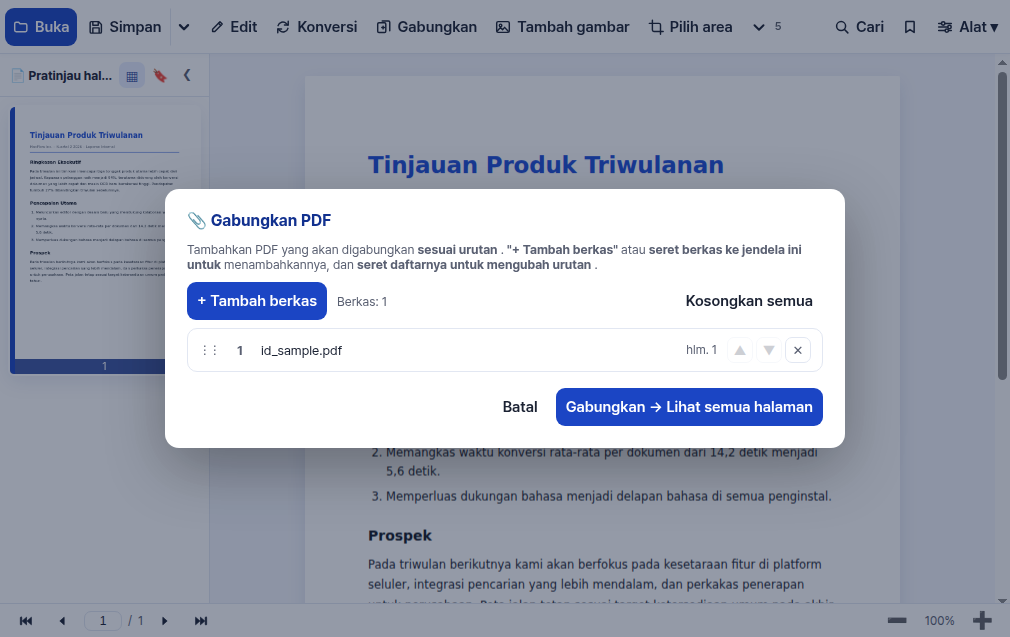 Beberapa PDF jadi satu