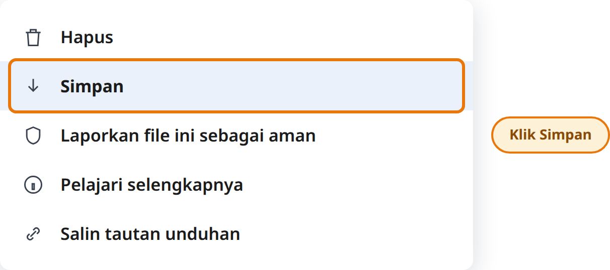 Klik Simpan pada menu