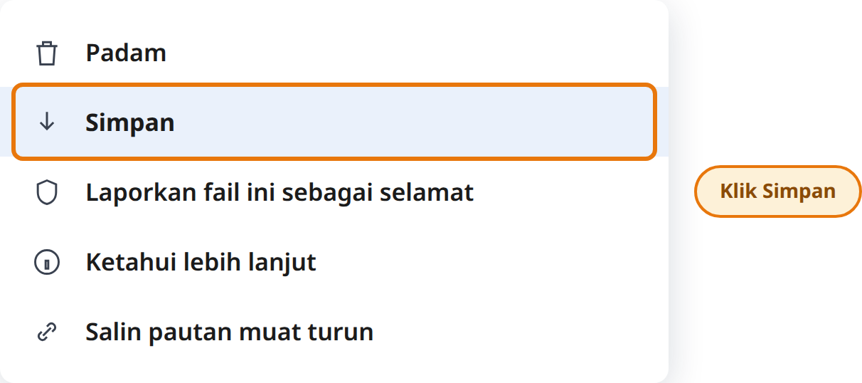 Klik Keep dalam menu