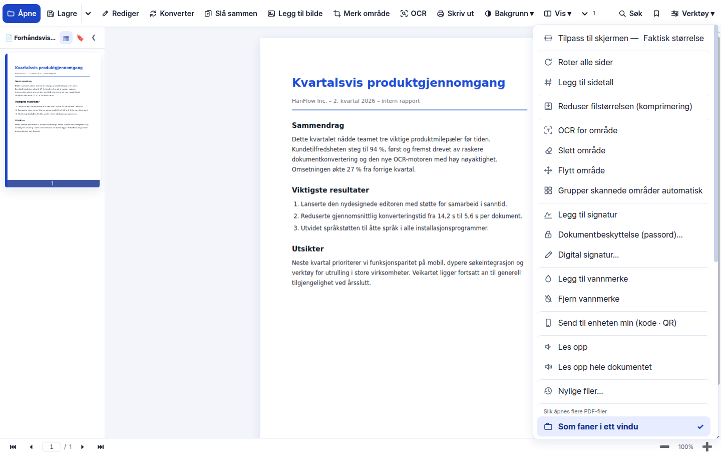 Alt i én verktøymeny