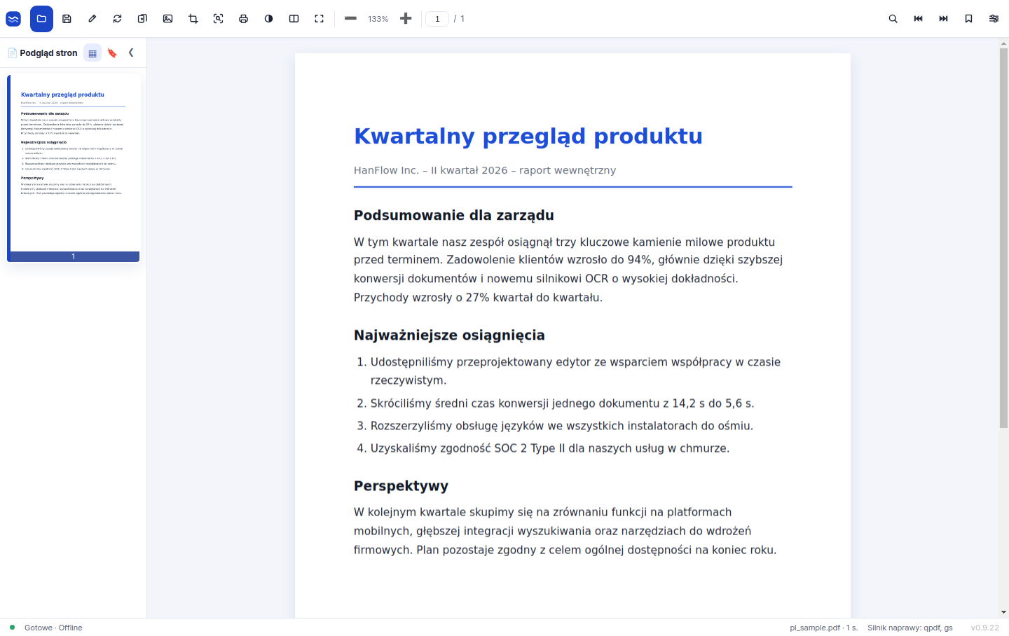 Czysty ekran do czytania i edycji