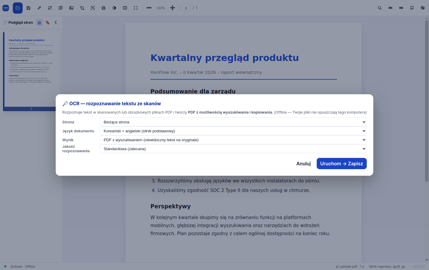 OCR o wysokiej dokładności dla skanów