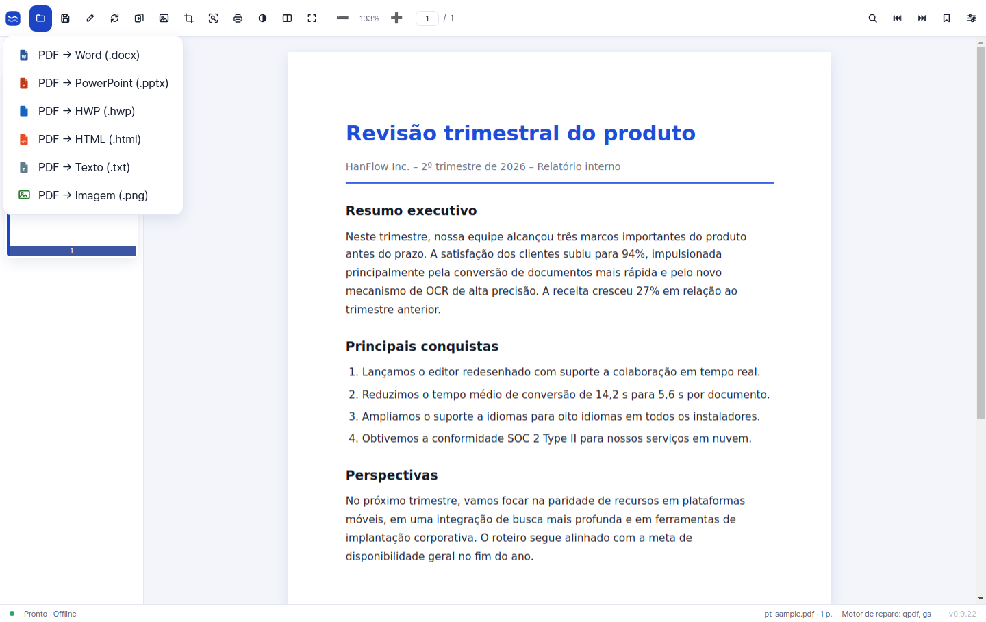 Converta PDF para Word, PowerPoint, HTML, texto e imagens