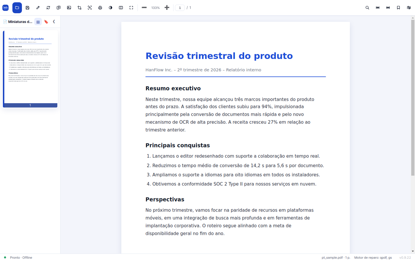 Tela limpa para ler e editar