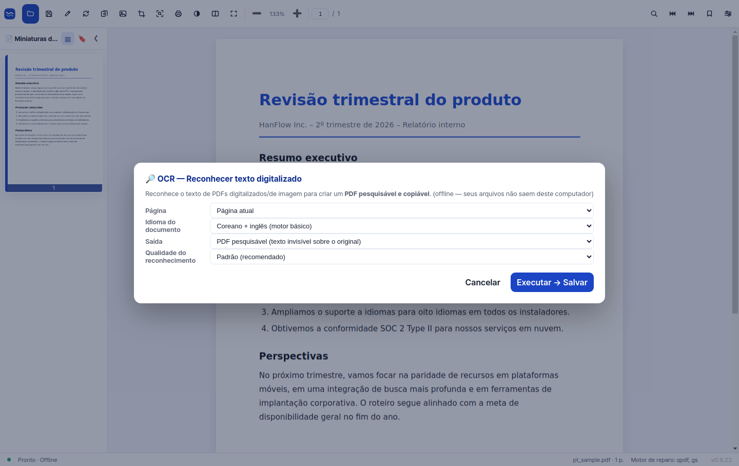 OCR de alta precisão para documentos digitalizados
