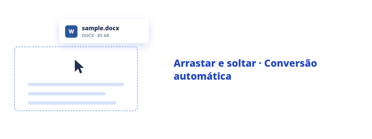 Solte um arquivo, receba um PDF