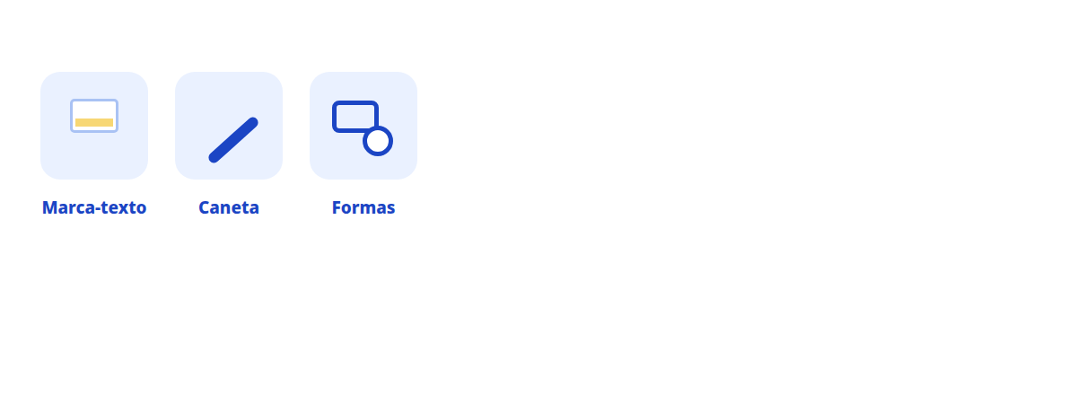 Marca-texto · caneta · formas