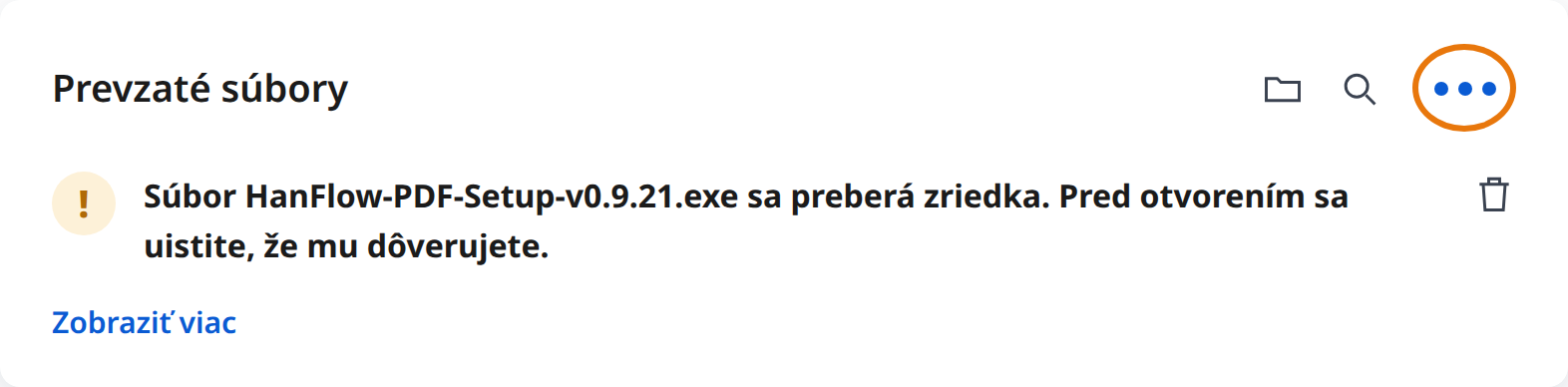 Kliknite na Ďalšie akcie (⋯) vo varovaní o sťahovaní v Edge