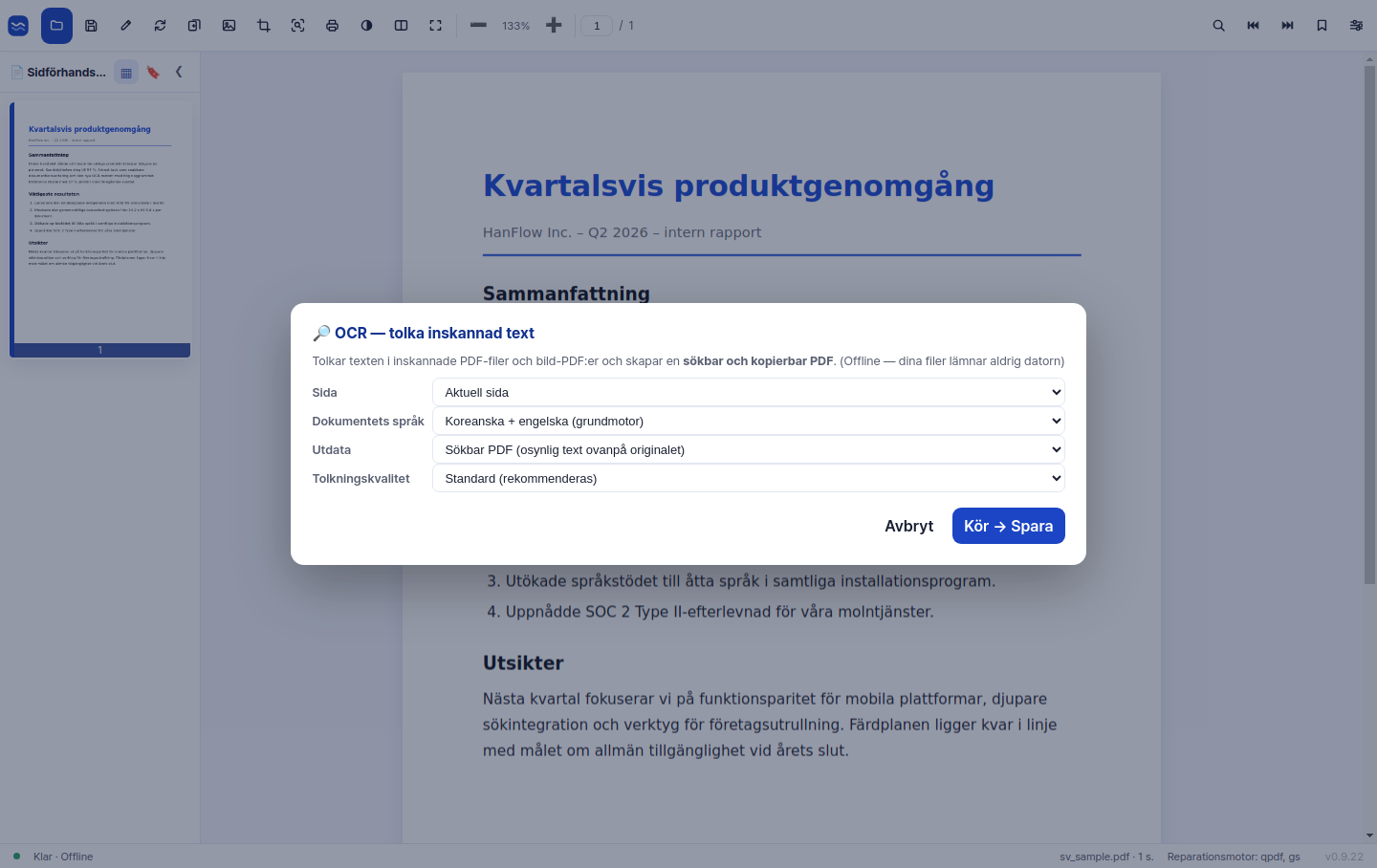 OCR med hög precision för skannade dokument