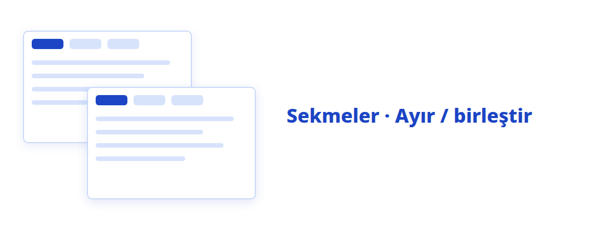 Sekmeler & çoklu pencere